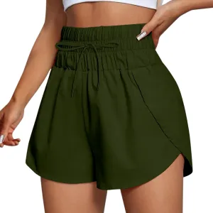 2 in 1 High Waisted Running Shorts for Women 3" Split Breathable for Athletic Tennis Gym Workout with Pockets