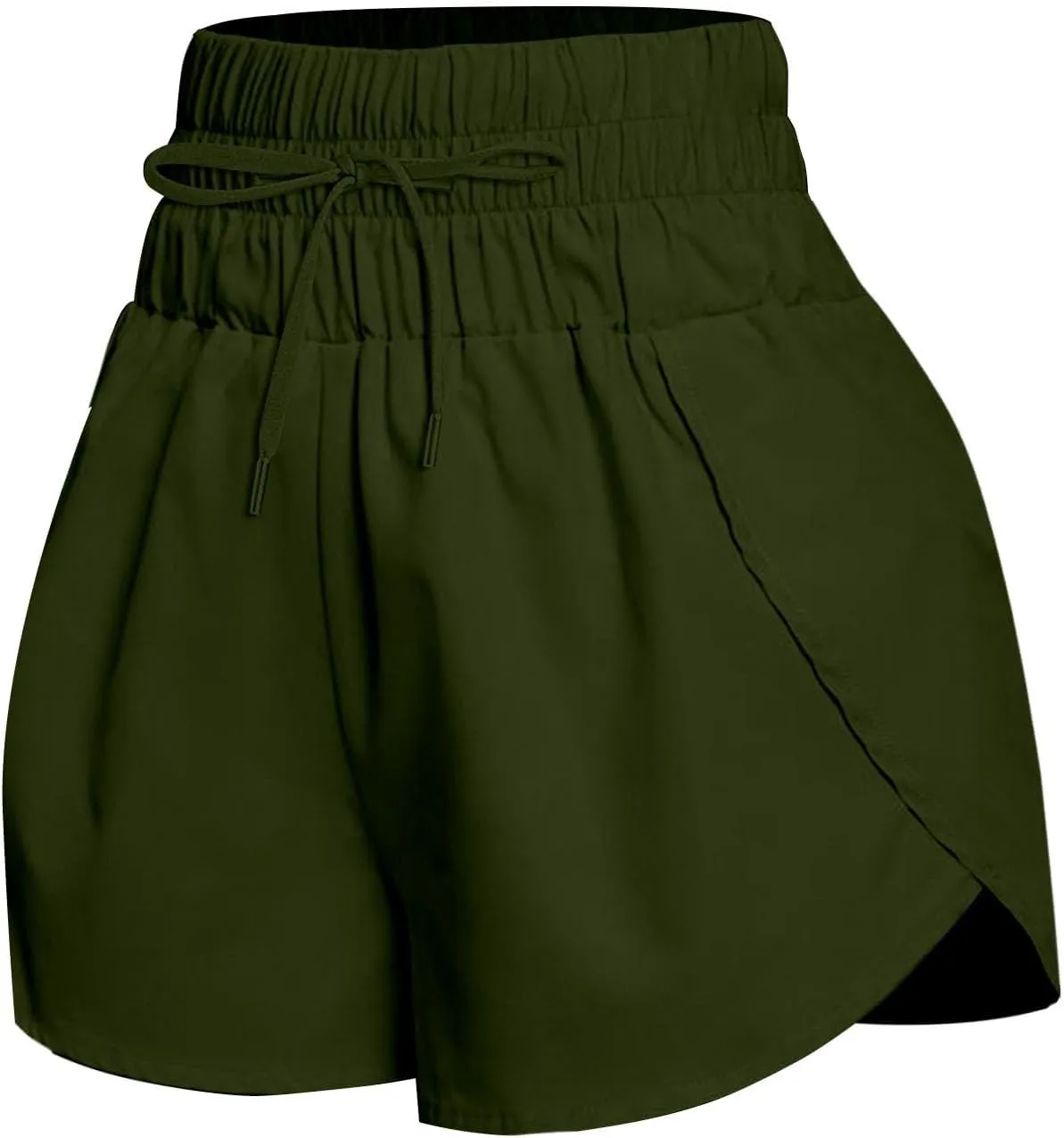 2 in 1 High Waisted Running Shorts for Women 3" Split Breathable for Athletic Tennis Gym Workout with Pockets