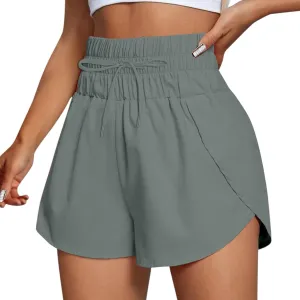2 in 1 High Waisted Running Shorts for Women 3" Split Breathable for Athletic Tennis Gym Workout with Pockets