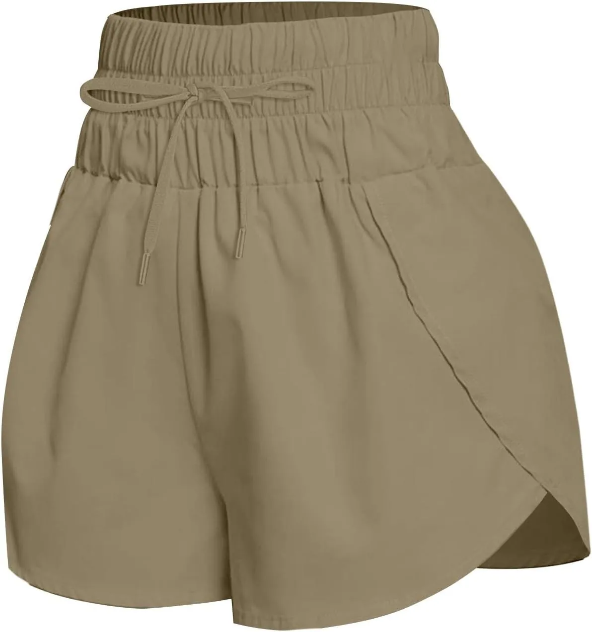 2 in 1 High Waisted Running Shorts for Women 3" Split Breathable for Athletic Tennis Gym Workout with Pockets