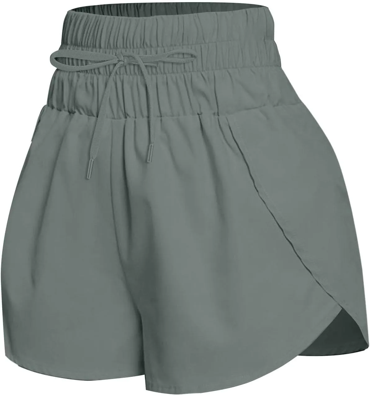 2 in 1 High Waisted Running Shorts for Women 3" Split Breathable for Athletic Tennis Gym Workout with Pockets