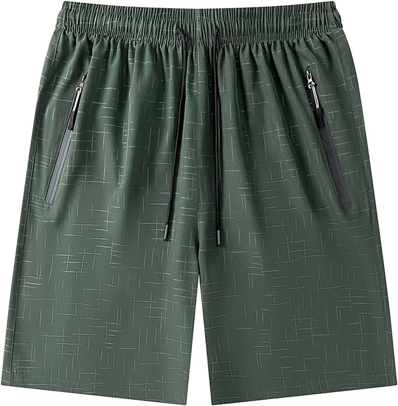 Active Sport Shorts for Men Baggy Bodybuilding Quick Dry Running Shorts Breathable Athletic Short with Zipper Pockets