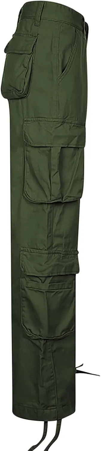 Anjikang Parachute Cargo Pants for Women Y2K Teen Girls Trendy Low Waist Wide Leg Cargos Multi Pockets Travel Hiking Trousers