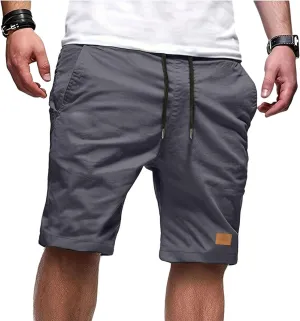 Athletic Shorts for Men Elastic Waist Stretch Casual Summer Shorts Plus Size Baggy Classic Lightweight Chino Beach Pants