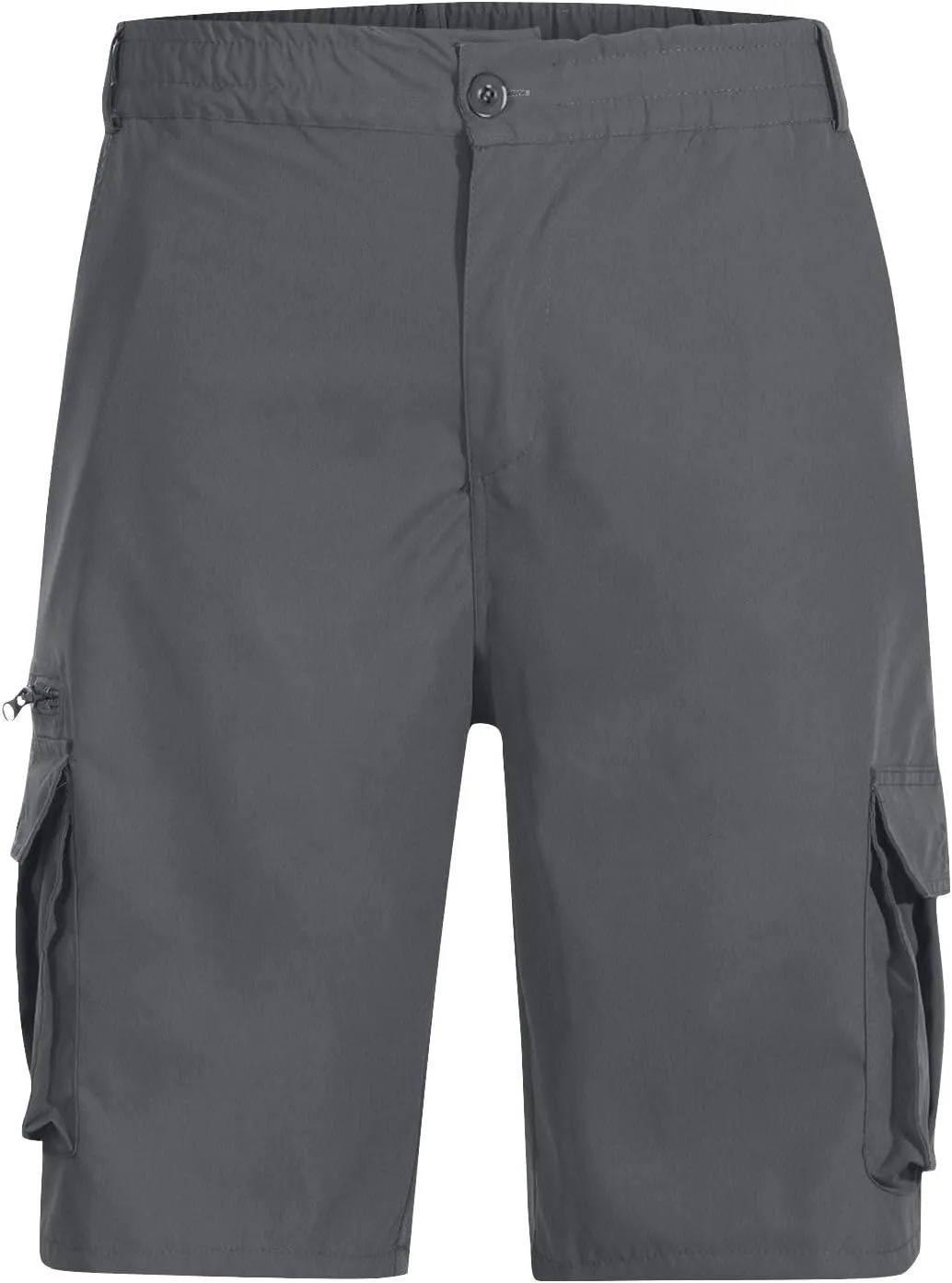 Baggy Cargo Shorts for Men Button Elastic Waist Work Shorts Lightweight Hiking Tactical Shorts Multi Zipper Pockets