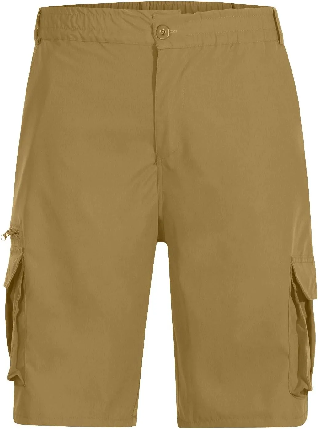 Baggy Cargo Shorts for Men Button Elastic Waist Work Shorts Lightweight Hiking Tactical Shorts Multi Zipper Pockets