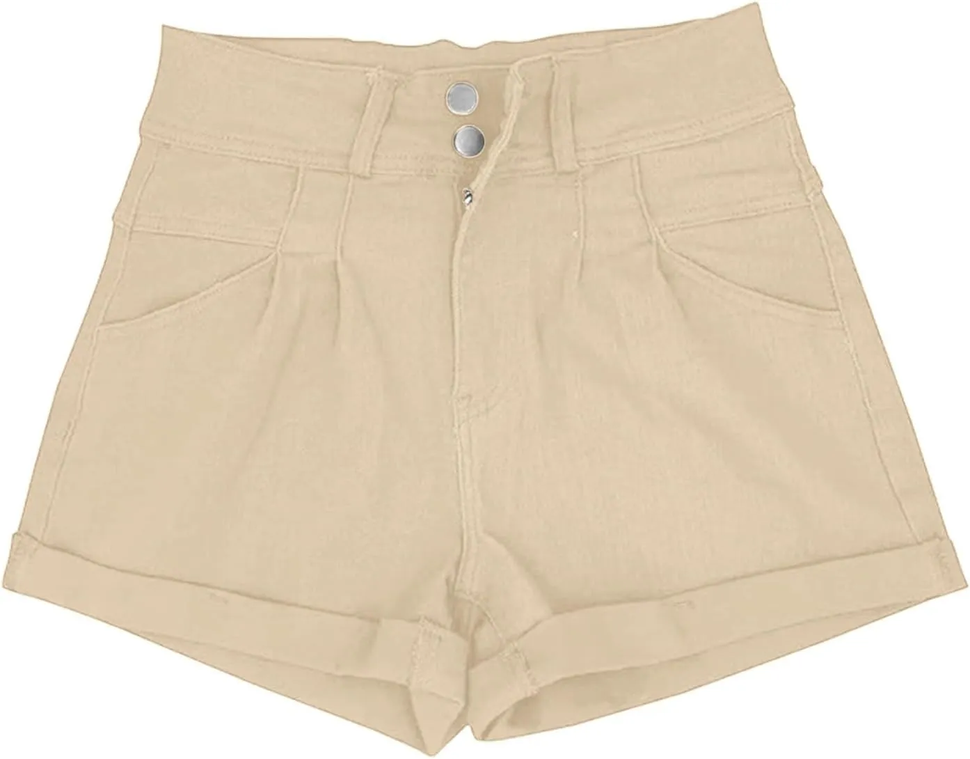 Business Dress Shorts for Women High Waisted Folded Hem Flex Flat Front Shorts Breathable Loose-Fit Comfy Work Short