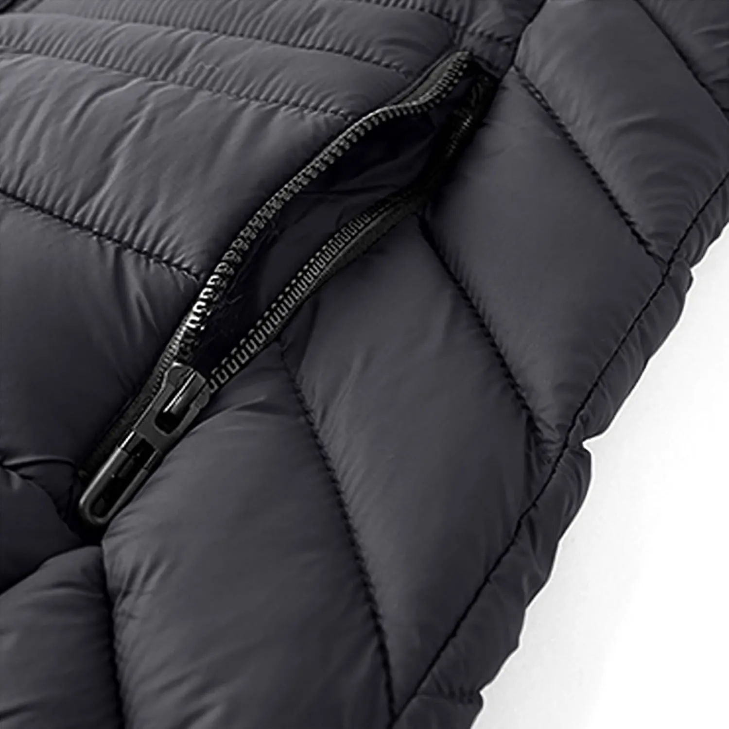 Cambkatl Big and Tall Men's Winter Puffer Down Jackets, Zip Up Warm Padded Quilted Insulated Coat with Hood & Pockets