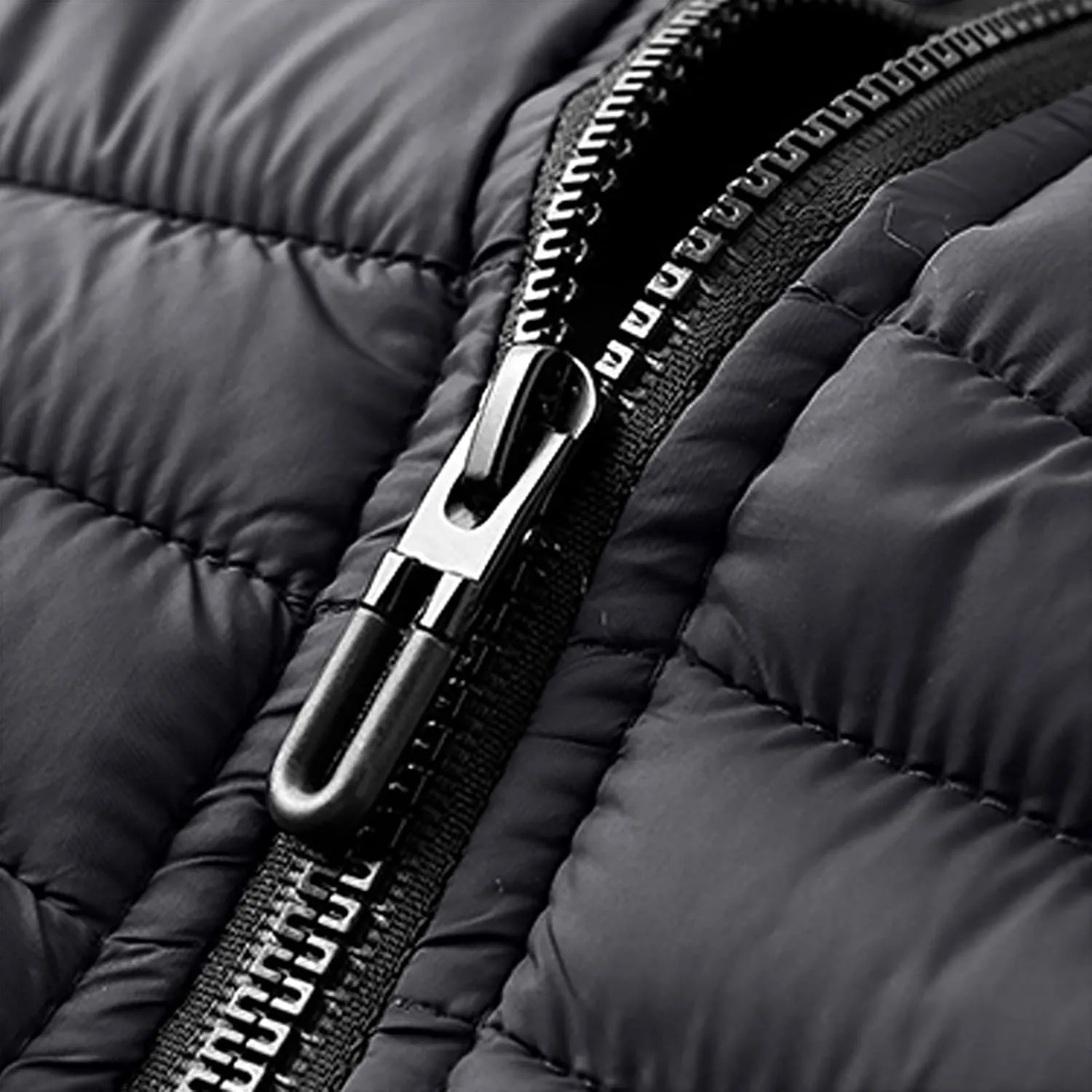 Cambkatl Big and Tall Men's Winter Puffer Down Jackets, Zip Up Warm Padded Quilted Insulated Coat with Hood & Pockets
