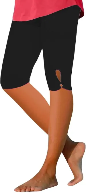 Capri Leggings for Women 2025 Tummy Control Knee Length Legging Summer Cropped Pants Casual Solid Comfy Yoga Pants