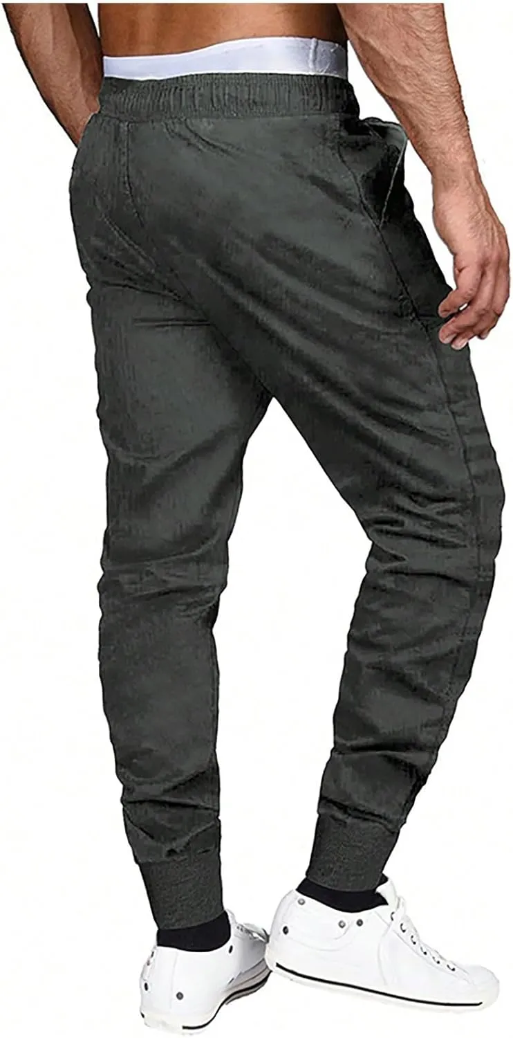 Cargo Pants Athletic Loose Work Drawstring Outdoor Jogger Casual Hiking Pant with Multi Pockets