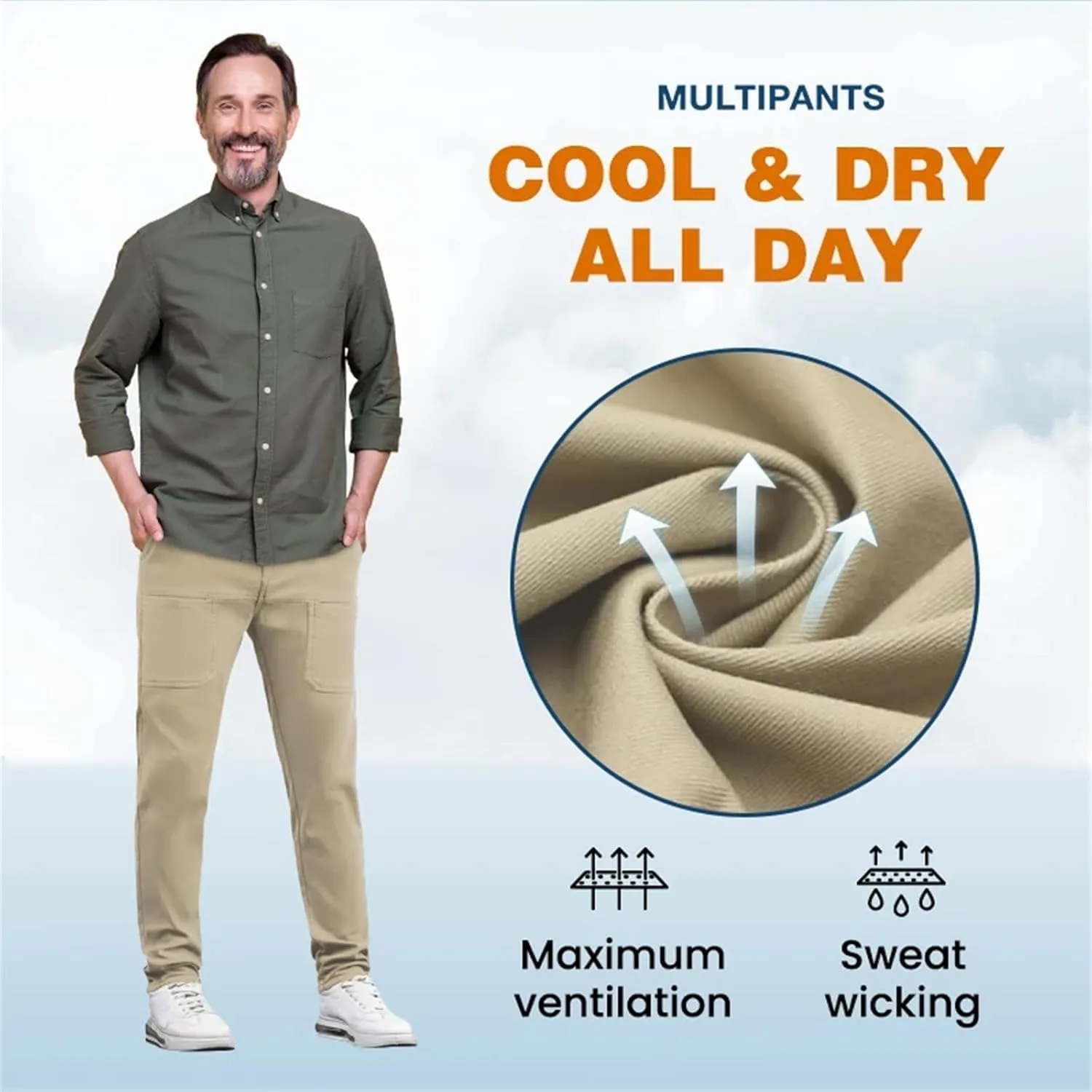 Cargo Pants, Cargo Pants, Multipants - High Stretch Multi-Pocket Durable Cargo Pants