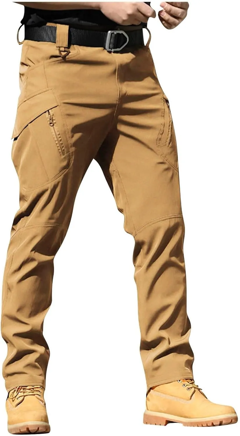Cargo Pants for Men Baggy Lightweight Outdoor Work Pants with Pockets Ripstop Flex Camo Tactical Waterproof Pants