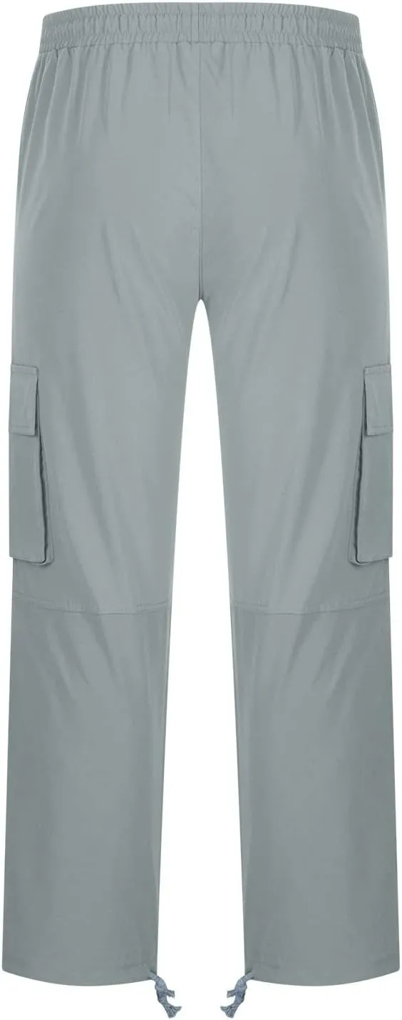 Cargo Pants for Men Big and Tall Baggy Sweatpants Drawstring Elastic Waist Pants Loose Fit Outdoor Sports Jogger