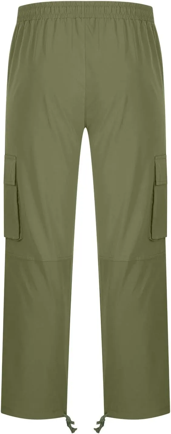 Cargo Pants for Men Drawstring Cargo Pants Workout Athletic Pants Elastic Waist Jogging Loose Straight Leg Work Pants