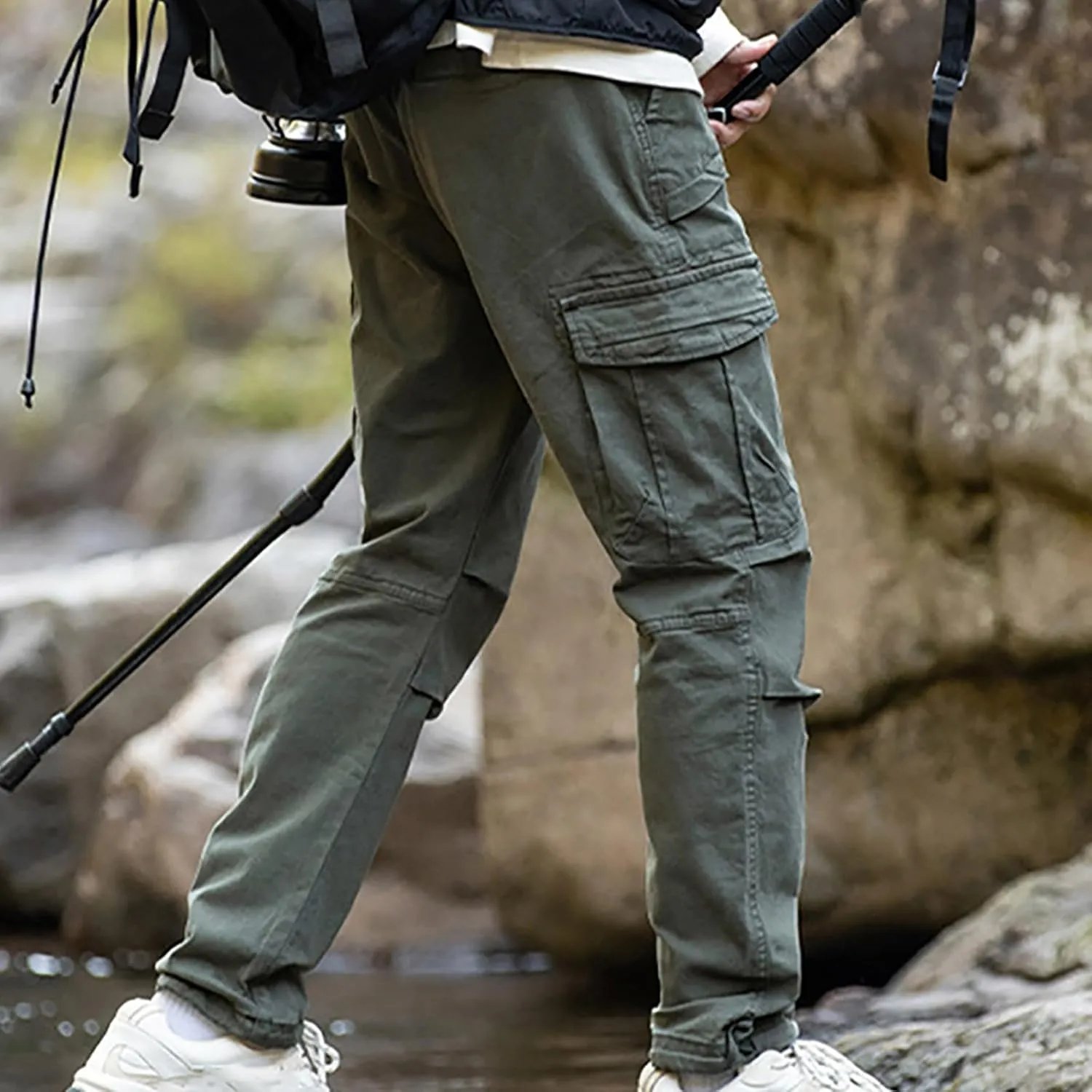 Cargo Pants for Men Work Flexible High Stretch Multi-Pocket Durable Cargo Pants Elastic Waist Tactical Pants 2024