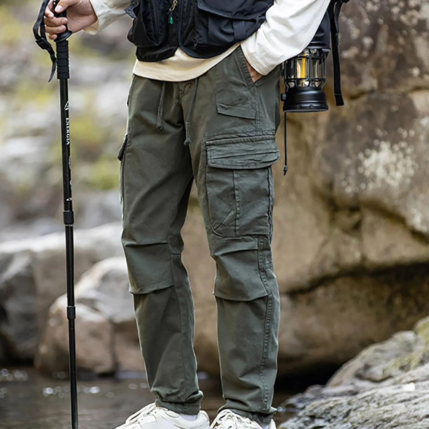 Cargo Pants for Men Work Flexible High Stretch Multi-Pocket Durable Cargo Pants Elastic Waist Tactical Pants 2024