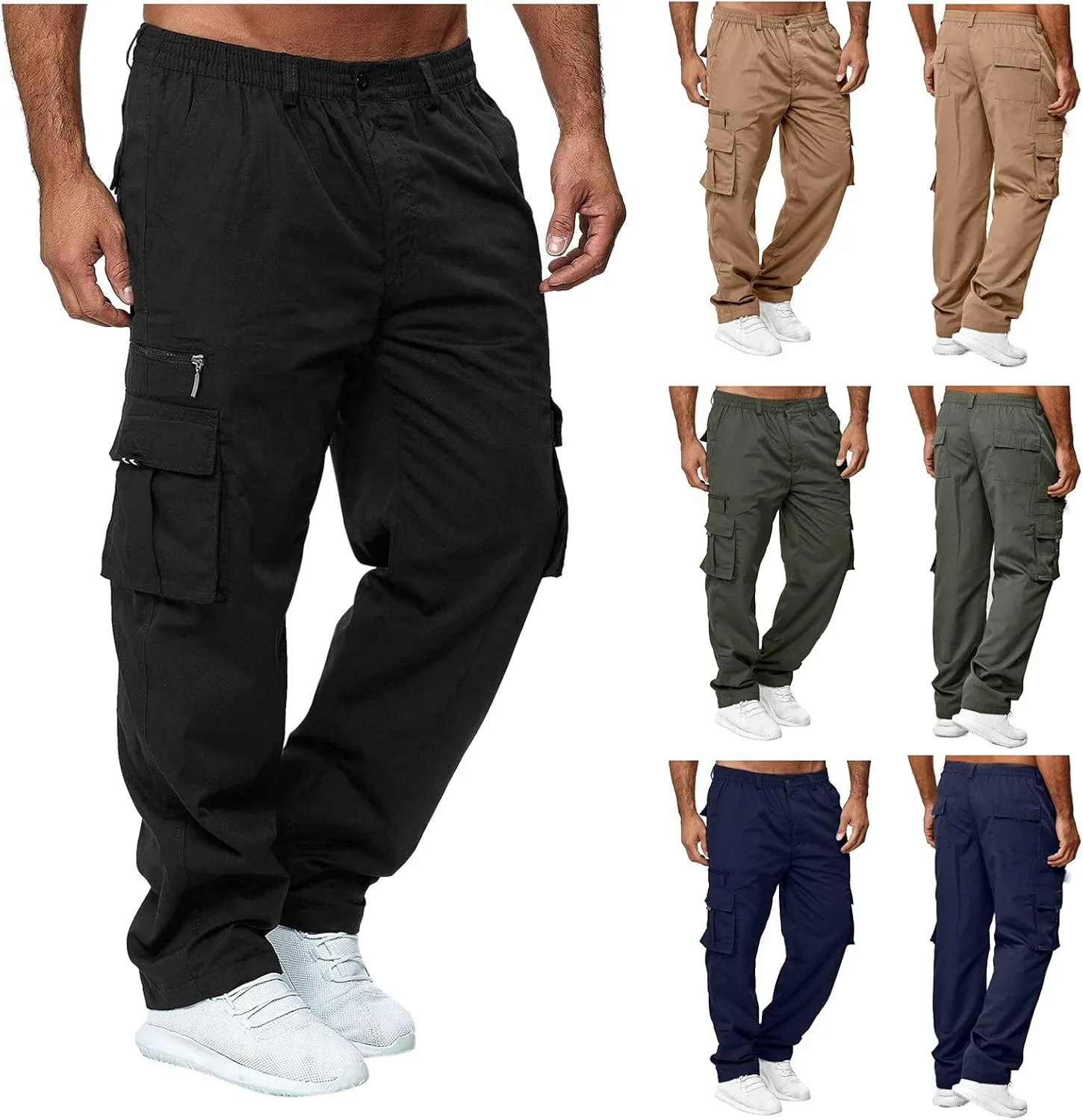 Cargo Pants for Men,Men Outdoor Cargo Pant Lightweight Tactical Pant Hiking Jogger Classic Fit Multi Pockets