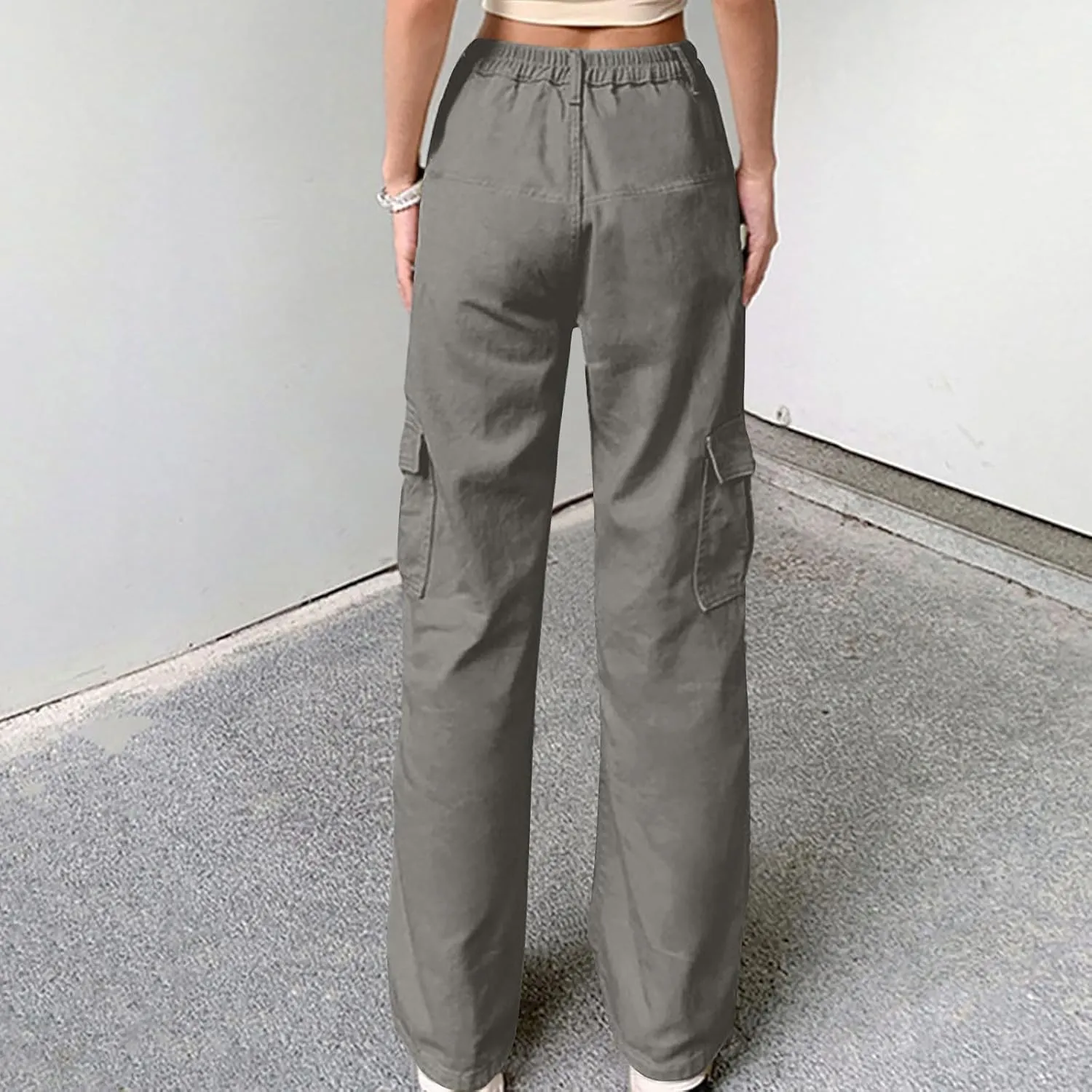 Cargo Pants for Women High Waisted Pants Baggy Stretchy Wide Leg Y2K Streetwear Multiple Pockets Fashion Cargo Jeans
