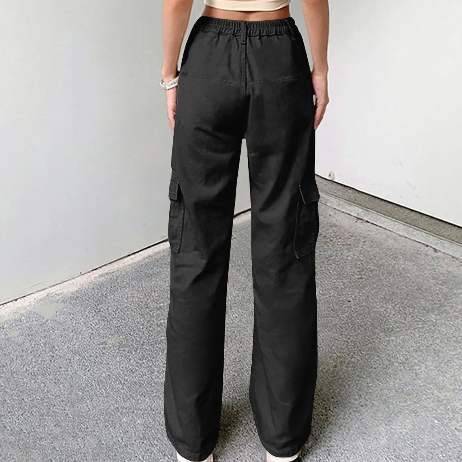 Cargo Pants for Women High Waisted Pants Baggy Stretchy Wide Leg Y2K Streetwear Multiple Pockets Fashion Cargo Jeans