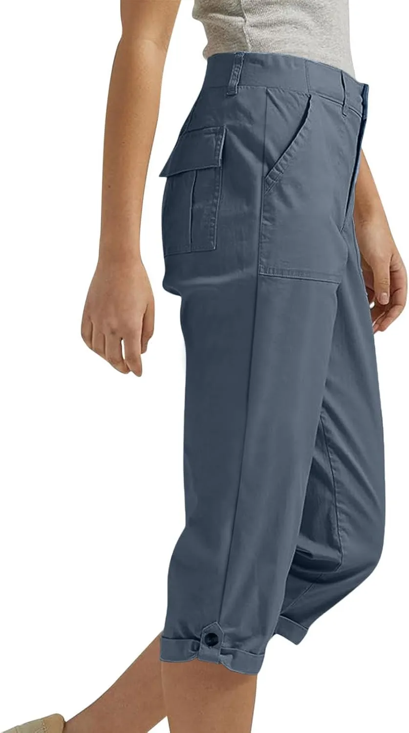 Cargo Pants Women Cargo Capris Capri Pants Dressy Joggers Casual Pull On Cropped Pants with Pockets Work Pants