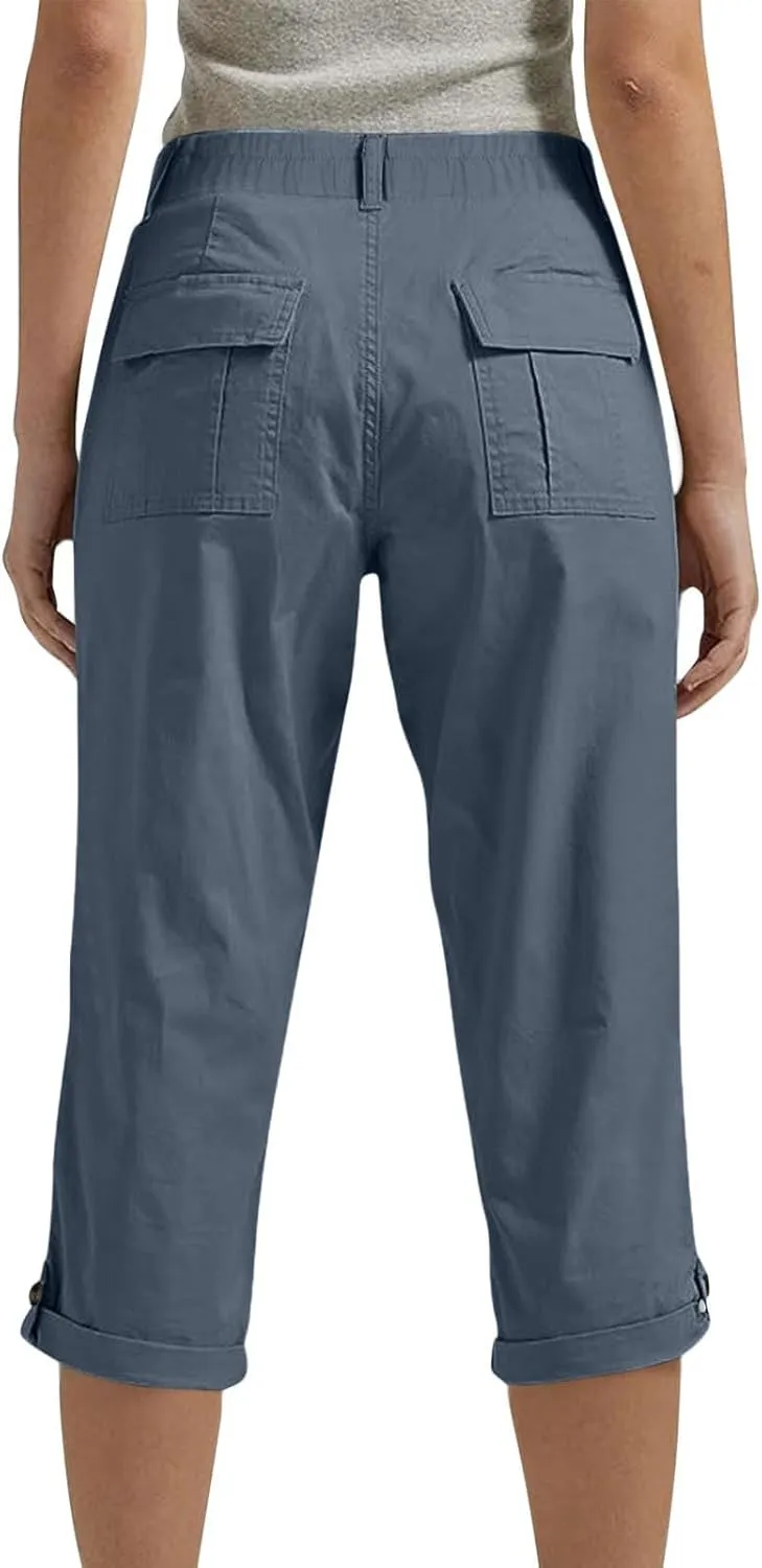 Cargo Pants Women Cargo Capris Capri Pants Dressy Joggers Casual Pull On Cropped Pants with Pockets Work Pants