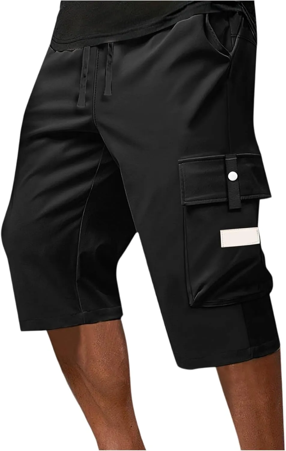 Cargo Shorts for Men Below Knee Lightweight Waterproof Long Shorts Quick Dry Work Bermuda Short Pants Multi Pockets