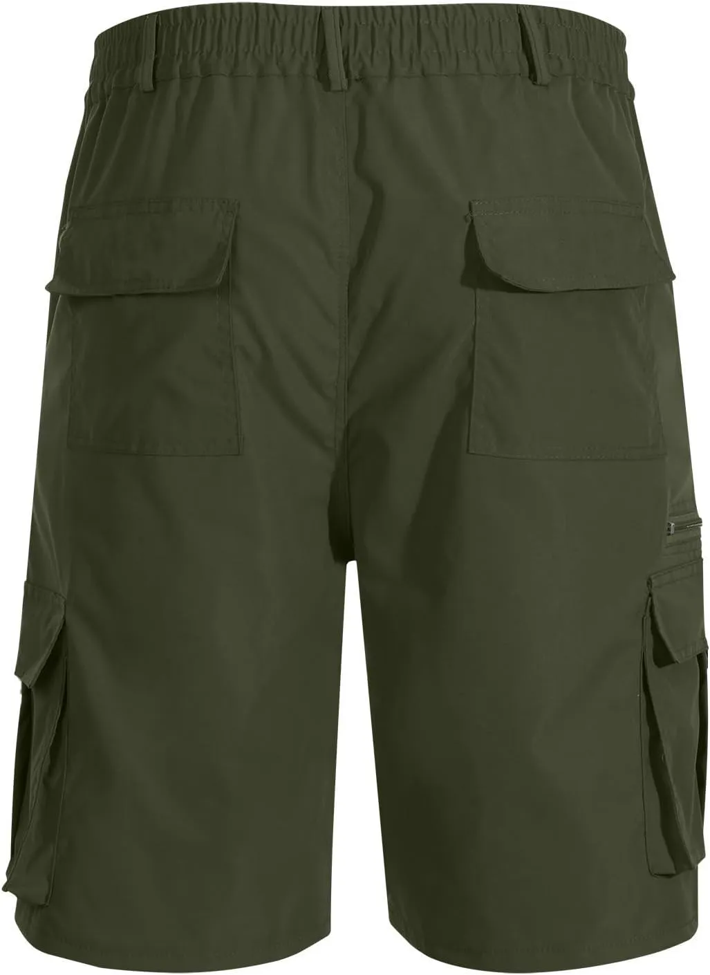 Cargo Shorts for Men Casual Fashion Solid Color Short with Multi-Pocket Button Zipper Elastic Waist Pants Outfits