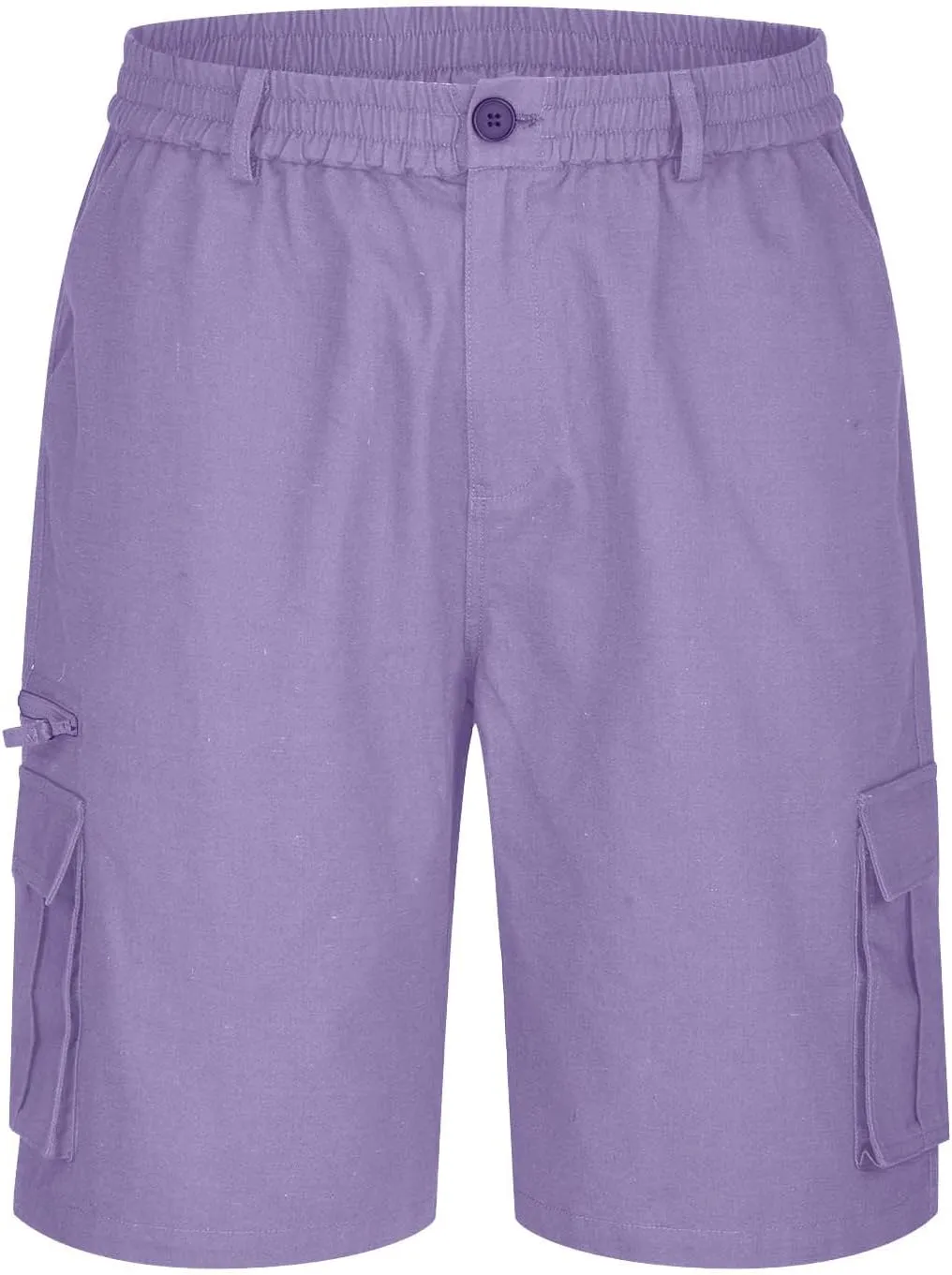 Cargo Shorts for Men Elastic Waist Cargo Pants Summer Bermuda Shorts with Multi Pockets Stretch Lightweight Shorts