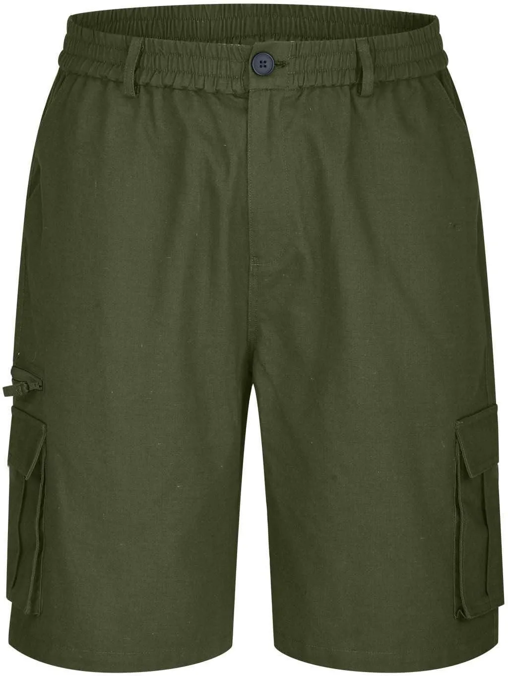 Cargo Shorts for Men Elastic Waist Cargo Pants Summer Bermuda Shorts with Multi Pockets Stretch Lightweight Shorts