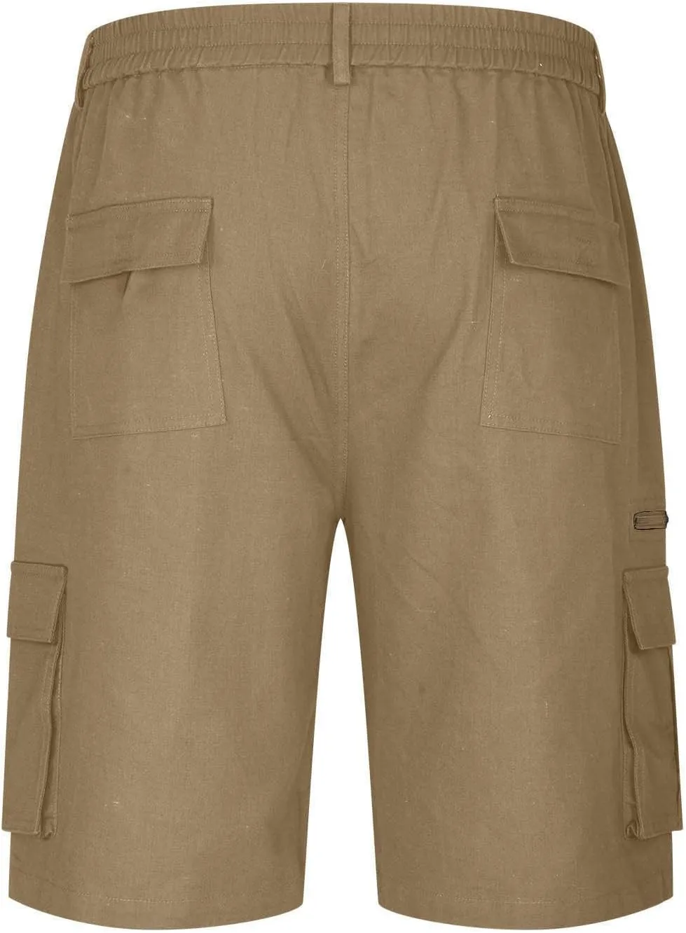 Cargo Shorts for Men Elastic Waist Cargo Pants Summer Bermuda Shorts with Multi Pockets Stretch Lightweight Shorts