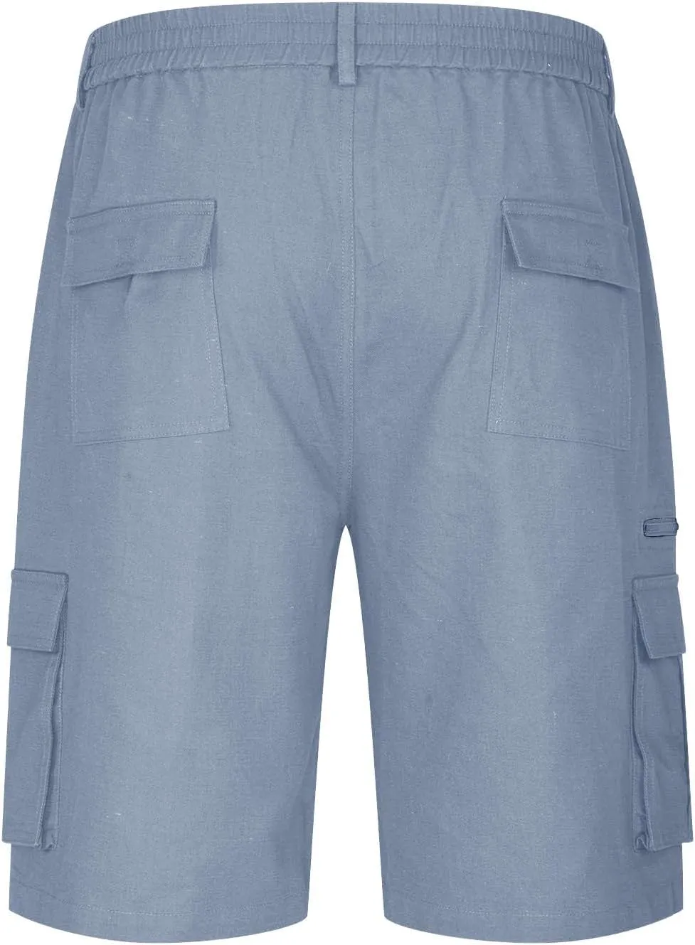 Cargo Shorts for Men Elastic Waist Cargo Pants Summer Bermuda Shorts with Multi Pockets Stretch Lightweight Shorts