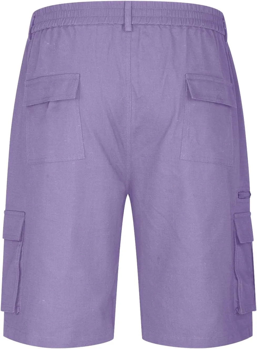 Cargo Shorts for Men Elastic Waist Cargo Pants Summer Bermuda Shorts with Multi Pockets Stretch Lightweight Shorts
