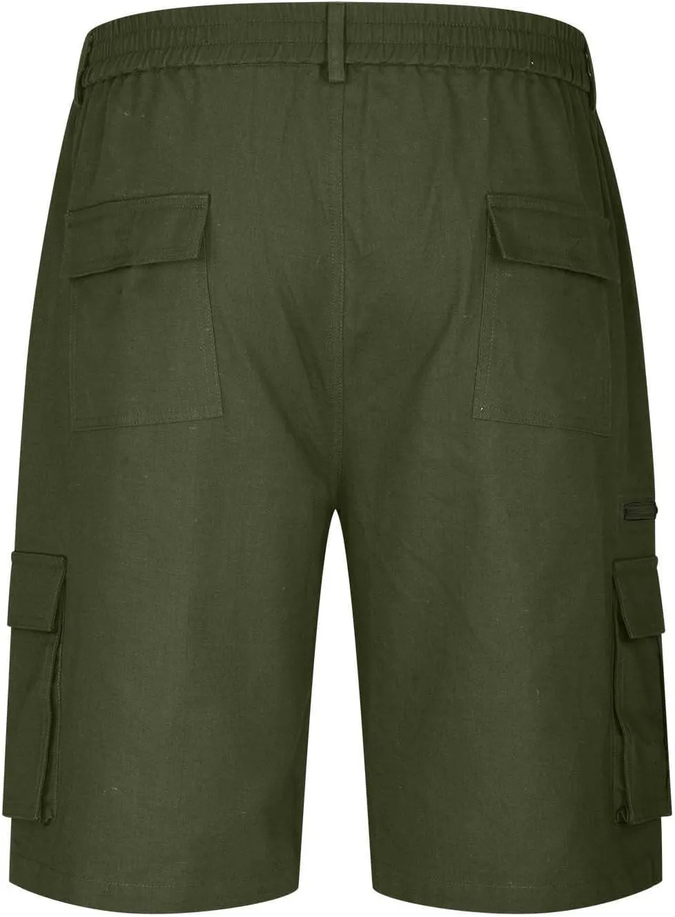 Cargo Shorts for Men Elastic Waist Cargo Pants Summer Bermuda Shorts with Multi Pockets Stretch Lightweight Shorts