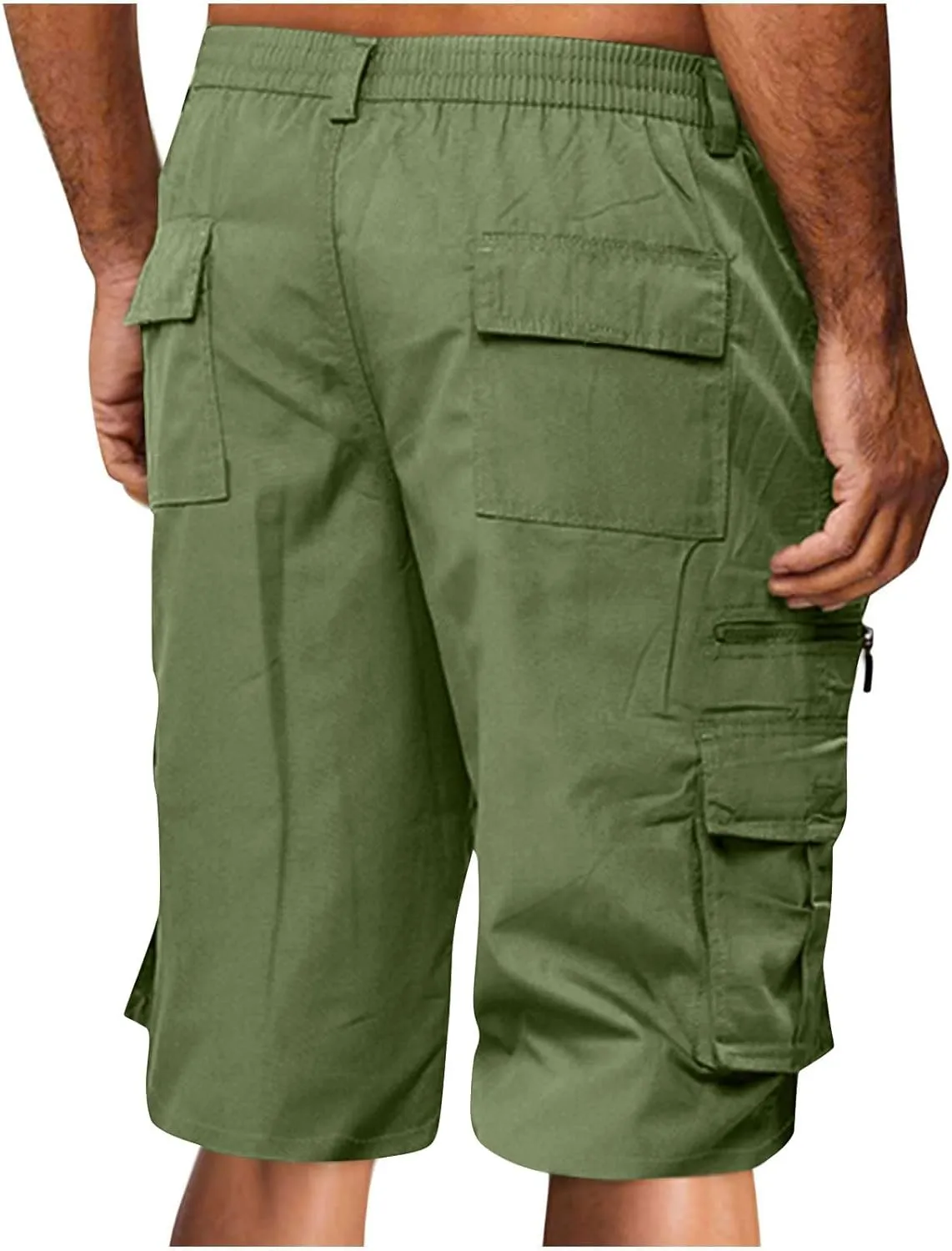 Cargo Shorts for Men Knee Length Combat Short with Multi-Pocket Outdoor Sports Hiking Jogger Short Pants