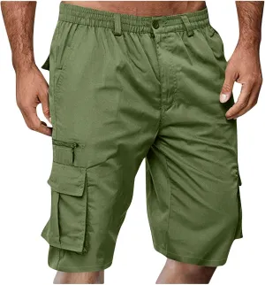 Cargo Shorts for Men Knee Length Combat Short with Multi-Pocket Outdoor Sports Hiking Jogger Short Pants