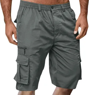 Cargo Shorts for Men Relaxed Lightweight Workout Shorts 2025 Summer Elastic Waist Zipper Golf Tactical SweatShorts