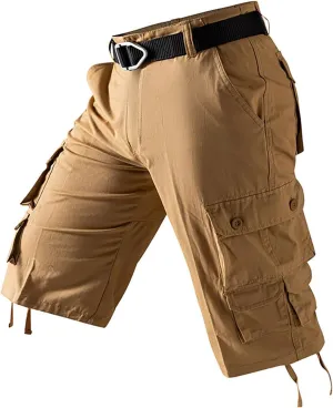 Cargo Shorts for Men's 2025 Fashion Plus Size Multiple Pockets Loose Comfy Workwear Short Pants Crop Sweatpant
