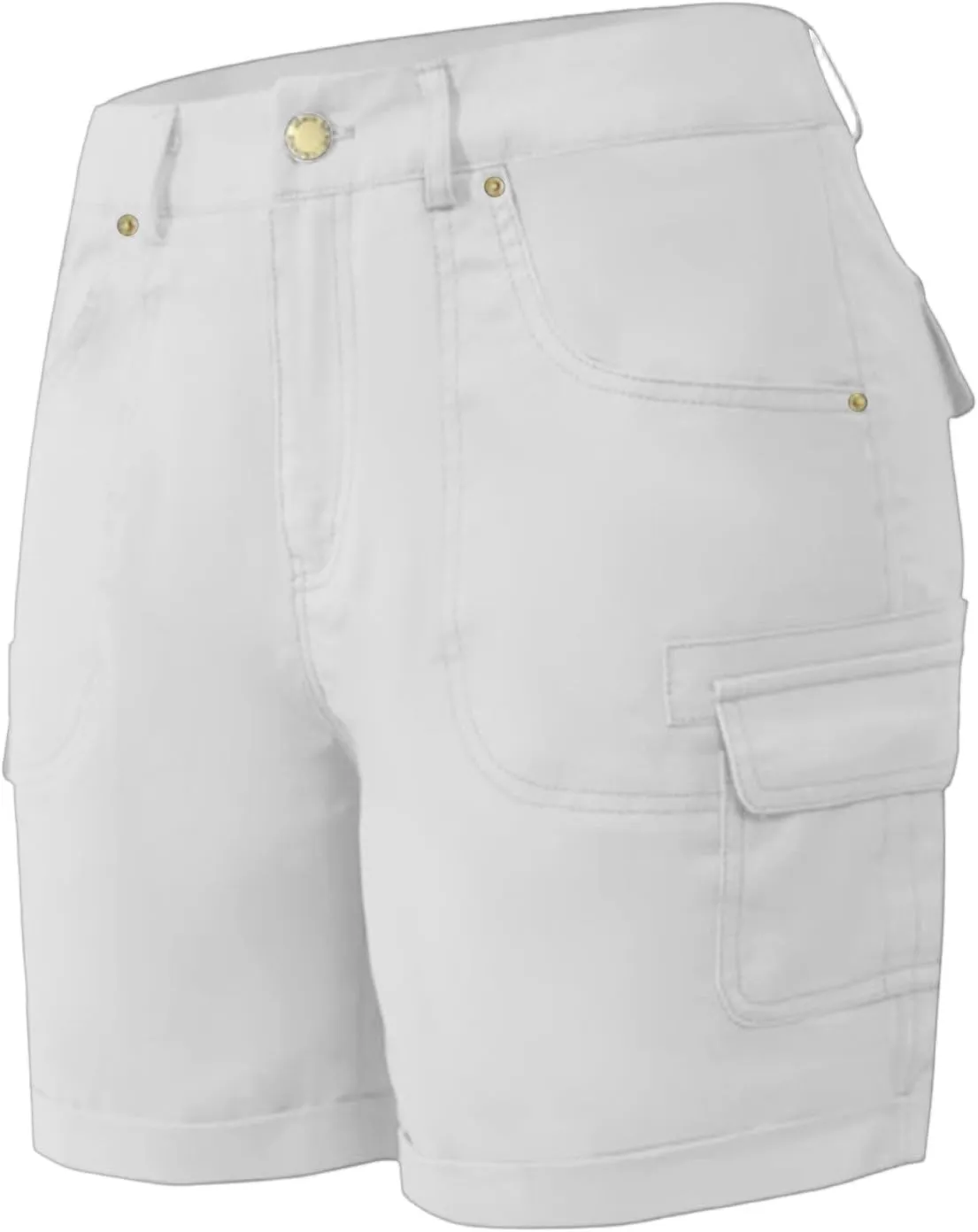 Cargo Shorts for Women Casual Summer High Waisted Jean Shorts with Pockets Knee Length Pull On Hiking Outfits