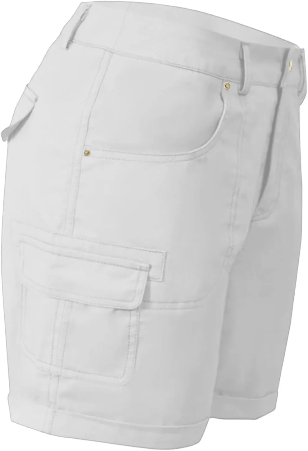 Cargo Shorts for Women Casual Summer High Waisted Jean Shorts with Pockets Knee Length Pull On Hiking Outfits