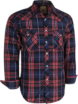 COEVALS CLUB Men's Western Pearl Snap Button Up Casual Cowboy Long Sleeve Two Pockets Work Shirts