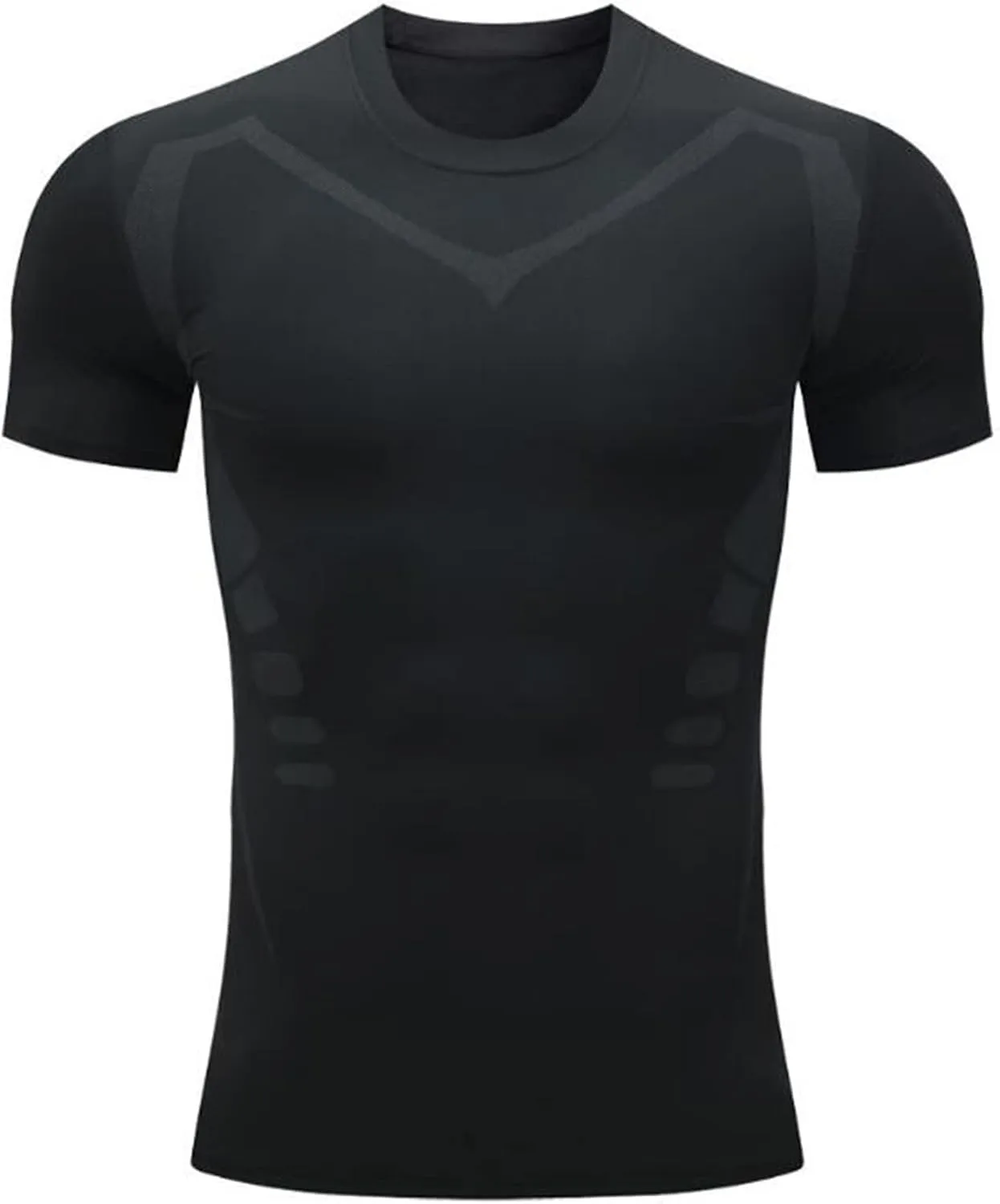 Compression Shirt Men Slimming Short Sleeve Muscle Workout Shirts Athletic Running Cycling Cooling Dry Fit Tshirt