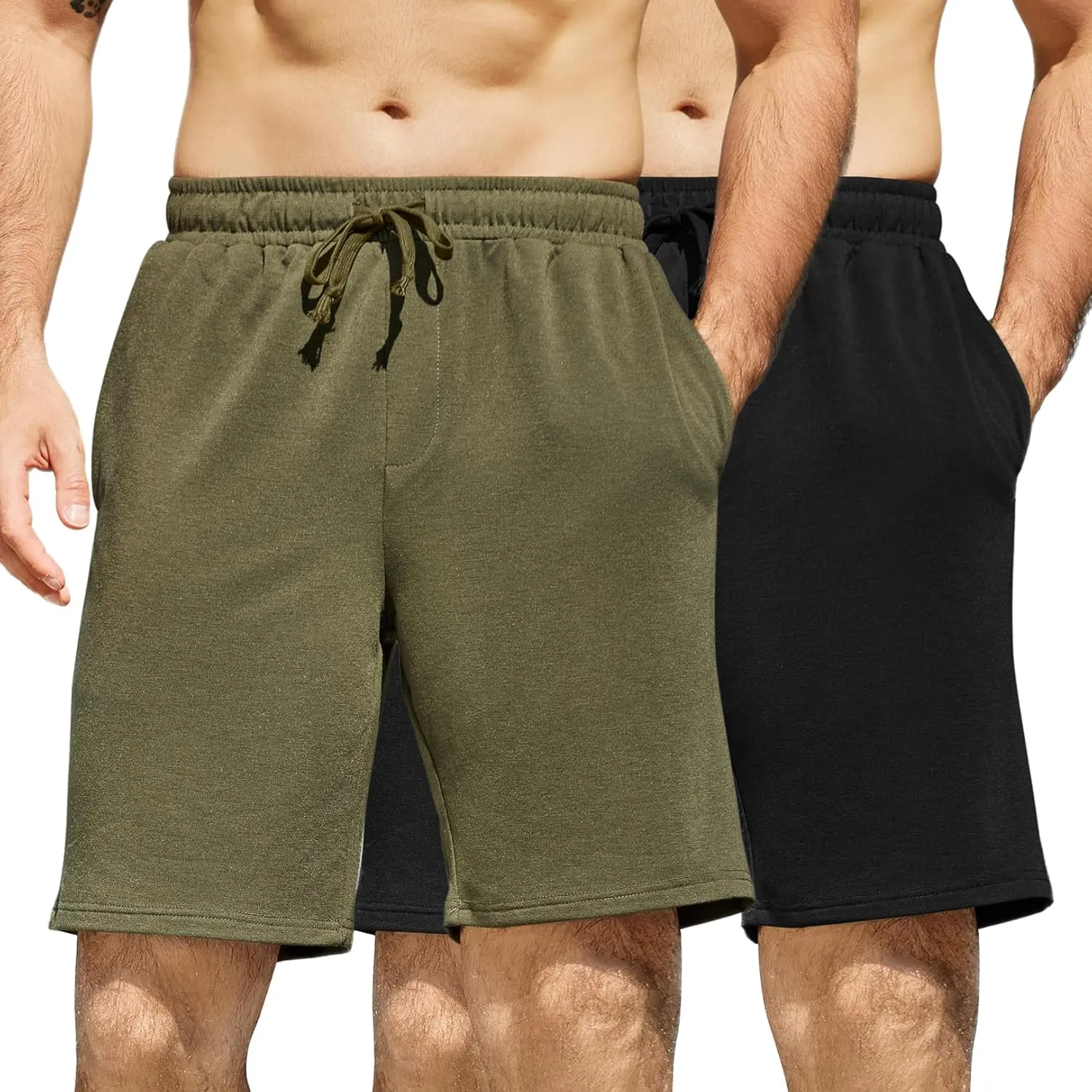 COOFANDY Men's Sweat Shorts 7 Inch Athletic Workout Shorts 2 Pack Casual Lounge Joggers Short Pants with Pockets