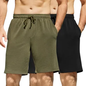 COOFANDY Men's Sweat Shorts 7 Inch Athletic Workout Shorts 2 Pack Casual Lounge Joggers Short Pants with Pockets