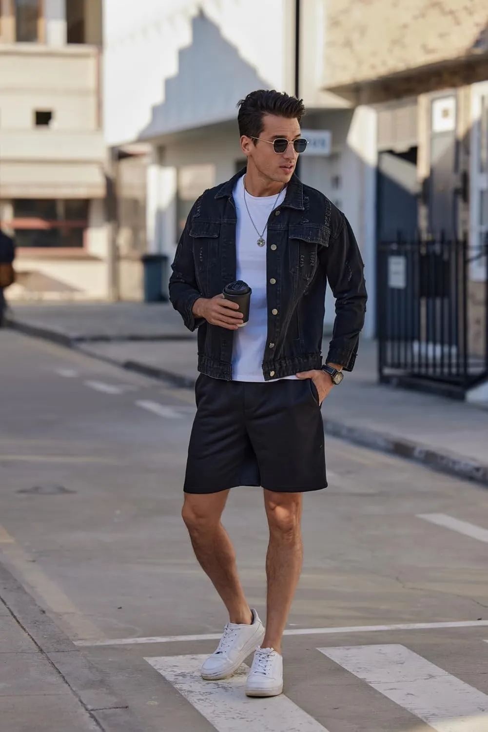 COOFANDY Men's Sweat Shorts 7 Inch Athletic Workout Shorts 2 Pack Casual Lounge Joggers Short Pants with Pockets