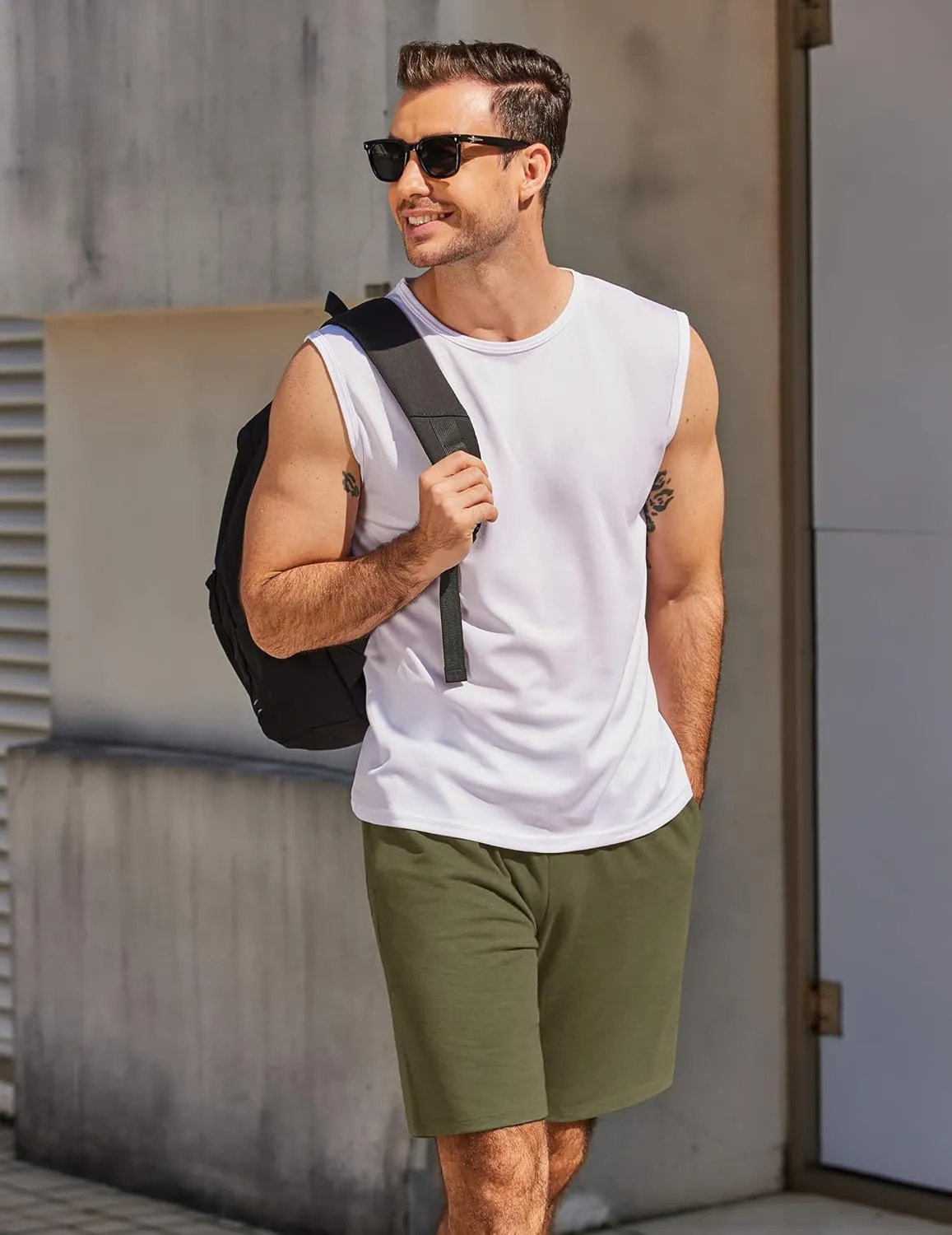 COOFANDY Men's Sweat Shorts 7 Inch Athletic Workout Shorts 2 Pack Casual Lounge Joggers Short Pants with Pockets