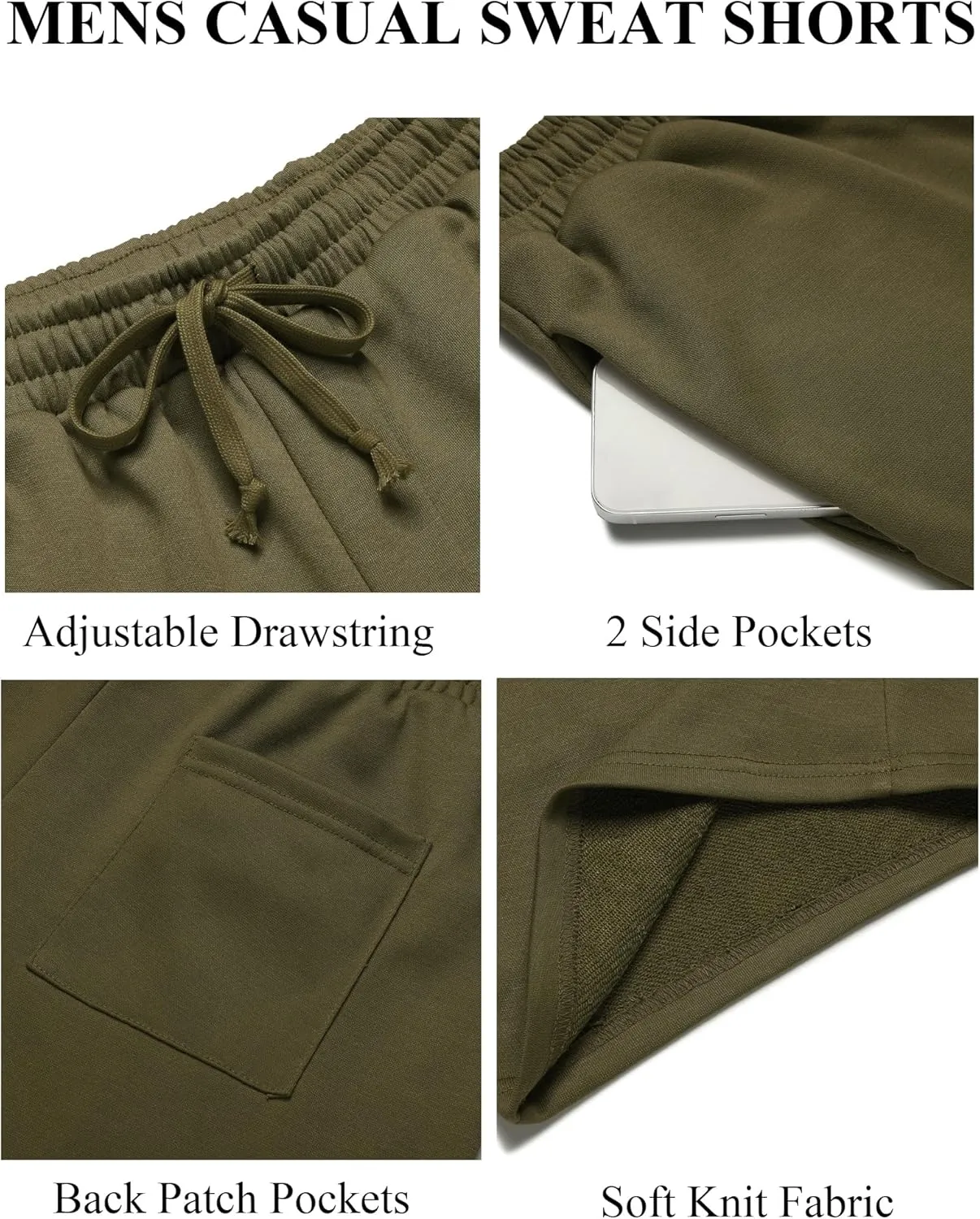 COOFANDY Men's Sweat Shorts 7 Inch Athletic Workout Shorts 2 Pack Casual Lounge Joggers Short Pants with Pockets