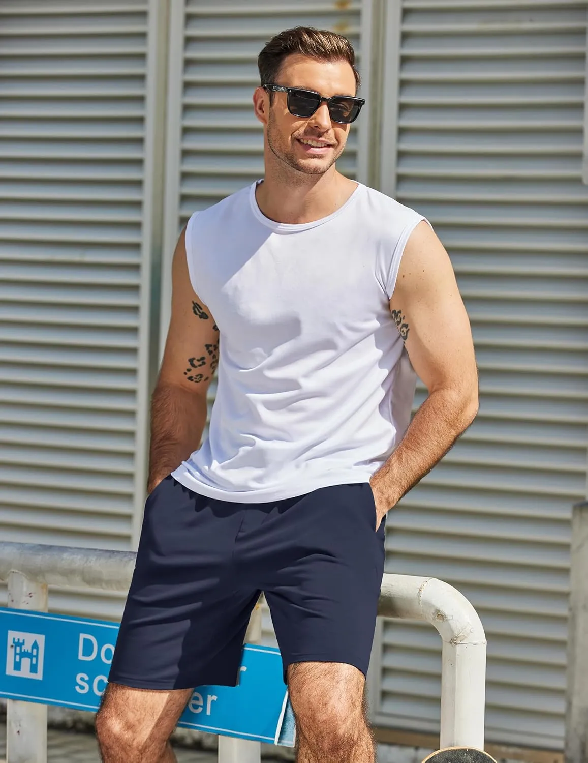 COOFANDY Men's Sweat Shorts 7 Inch Athletic Workout Shorts 2 Pack Casual Lounge Joggers Short Pants with Pockets