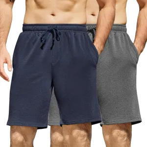 COOFANDY Men's Sweat Shorts 7 Inch Athletic Workout Shorts 2 Pack Casual Lounge Joggers Short Pants with Pockets