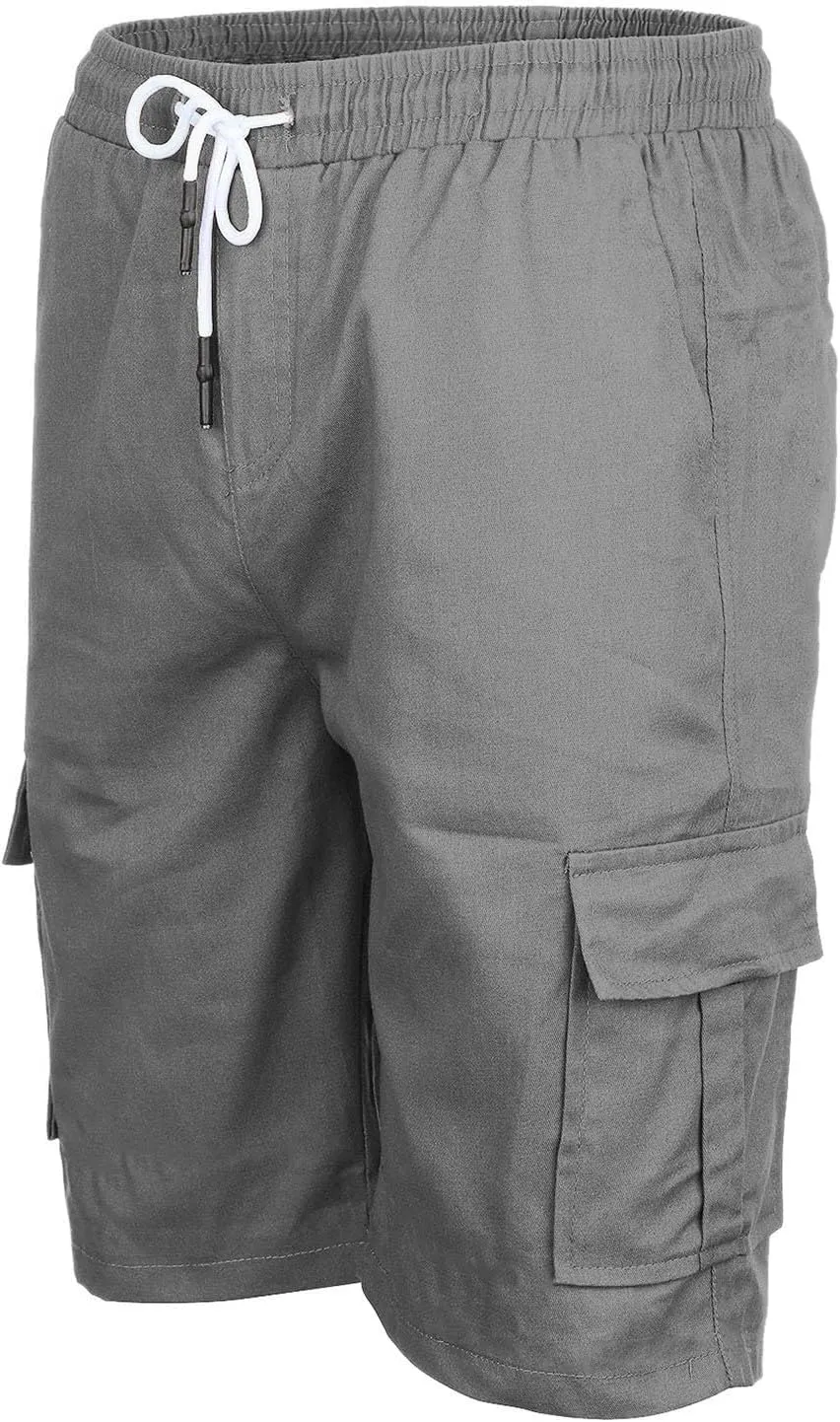 CRNTCEM Mens Casual Cargo Shorts Cotton Twill Chino Short Drawstring Stretch Summer Work Dressy Shorts with Pockets